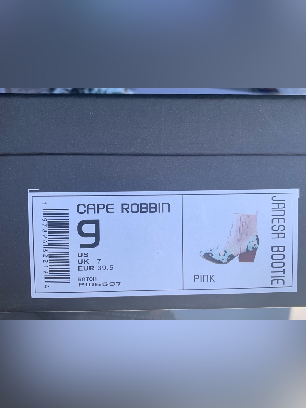 Cape Robbin Pink Western Ankle Boots with Black & White Cow Print - Picture 3 of 3